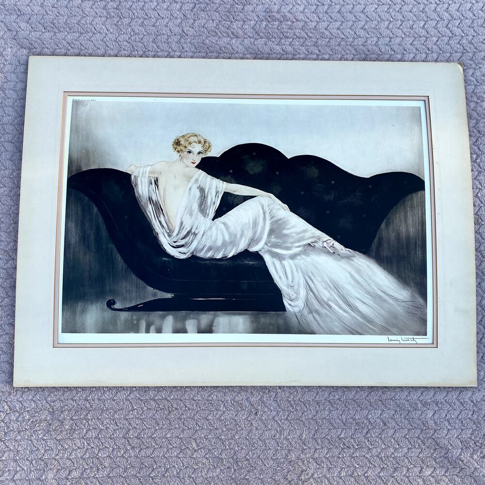 VNTG 1974 "Le Sofa" / "The Sofa" by Louis Icart Signed & Numbered Large Print